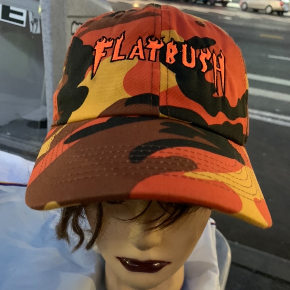 Flatbush Orange camo dad hat